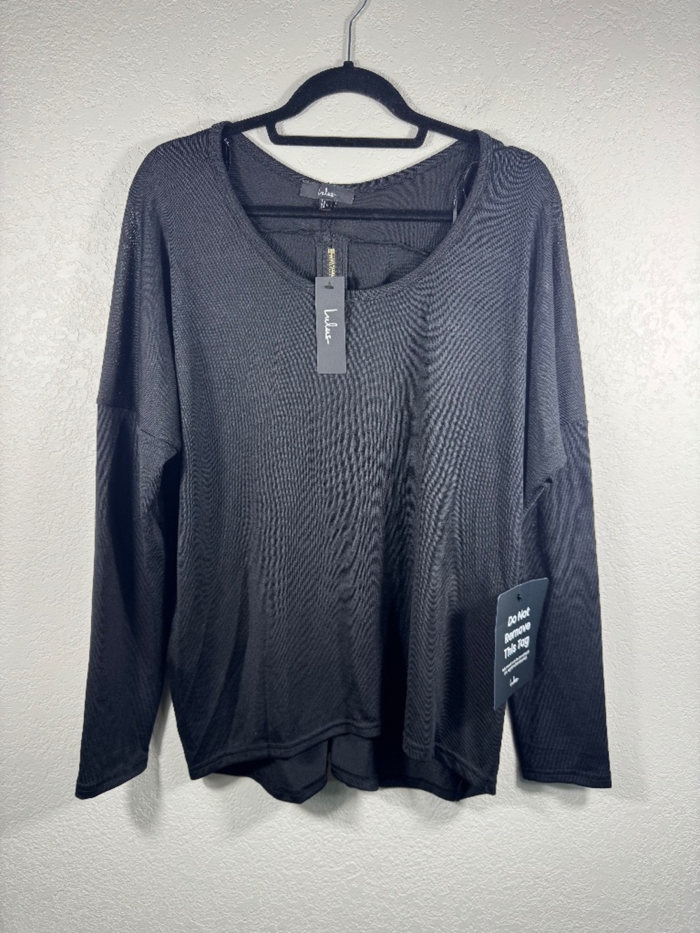 Lulus Black Long Sleeve Top L NWT